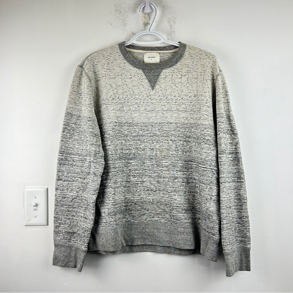 Billy Reid Grey Ombre Pullover Crewneck Sweatshirt